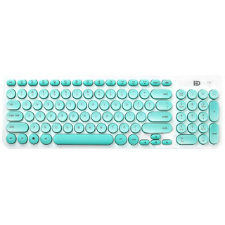 富德 ik6630 无线键盘键鼠套装 (白绿色)