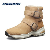 Skechers斯凯奇女鞋新款时尚简约保暖中靴 绒里轻便休闲鞋 49706 沙黄色/SAND 40 (沙黄色/SAND、40)