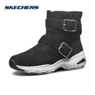 Skechers斯凯奇女鞋新款时尚简约保暖中靴 绒里轻便休闲鞋 49706 黑色/BLK 36.5 (黑色/BLK、36.5)