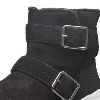 商品skechers斯凯奇女鞋新款时尚简约保暖中靴 绒里轻便休闲鞋 49706