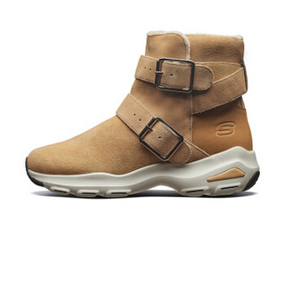 商品skechers斯凯奇女鞋新款时尚简约保暖中靴 绒里轻便休闲鞋 49706