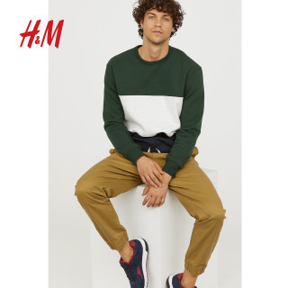 H&M 0673707 男士休闲长裤 (黑色、M)