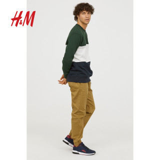 H&M 0673707 男士休闲长裤 (黑色、S)