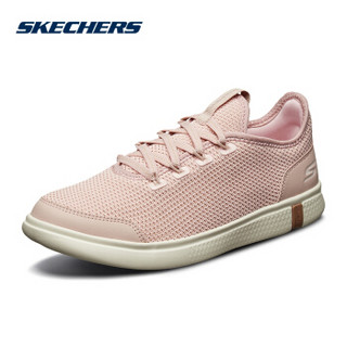 Skechers斯凯奇女鞋新款简约低帮健步鞋 网面休闲运动鞋 15596 浅粉色/LTPK 37