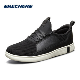 Skechers斯凯奇女鞋新款简约低帮健步鞋 网面休闲运动鞋 15598 黑色/白色/BKW 36