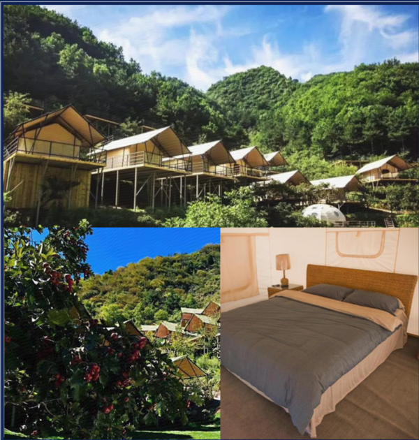 酒店特惠:国庆假期 北京山里寒舍野奢帐篷营地 2大1小一晚住宿 早中晚