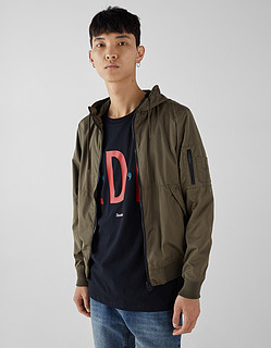  Bershka 巴适卡 01295551505 男士飞行员夹克 (卡其色、M)