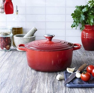 Le Creuset 酷彩 Signature铸铁圆形锅 24cm 樱桃红