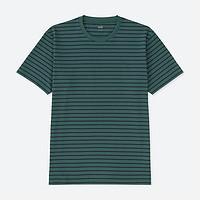  UNIQLO 优衣库 410651 男士条纹圆领T恤 (驼色、160)