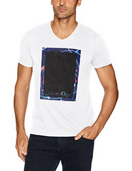 Calvin Klein Men's Short Sleeve V-Neck Graphic T-Shirts