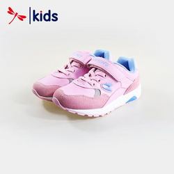 红蜻蜓童鞋女童小中童复古拼接时尚跑鞋_粉红色,29