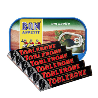 toblerone瑞士三角黑巧克力100g6块bonappetit棒滋味橄榄油金枪鱼罐头