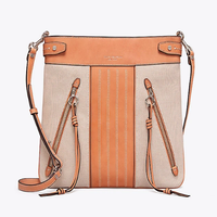 TORY BURCH 汤丽柏琦 MOTO TALL CANVAS 女士单肩包