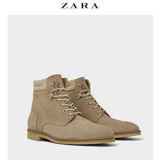 ZARA 15052302004 男士绒面皮生胶底短靴