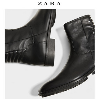 ZARA 12005302040 男士机车风拉链短靴