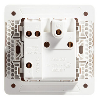 德力西（DELIXI）开关插座面板 16空调插座带双控开关 大板雅白系列
