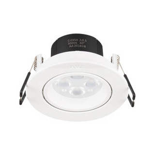 雷士照明（NVC）射灯 led射灯天花灯可调角度 4W（开孔75mm）白色灯面5700K白光