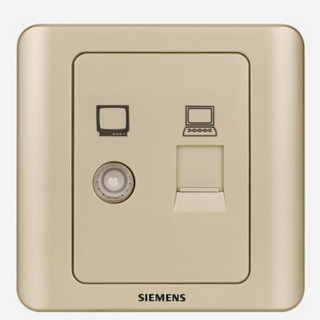 西门子(SIEMENS)开关插座 远景系列 电视+电脑插座面板 (金棕色)5TG01161CC133