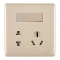 公牛(BULL) 开关插座 G28系列 一开双控五孔开关插座 86型面板G28E334 U6 玫瑰金 暗装