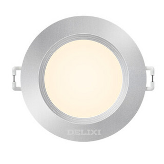 德力西 DELIXI LED筒灯 全塑银色 3W暖白光 开孔7-8公分