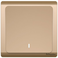 施耐德电气 开关插座 一位单开单联双控 电源插座开关面板10A 轻逸格调金