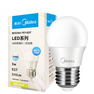 Midea 美的 LED球泡 E27螺口 白光 3w