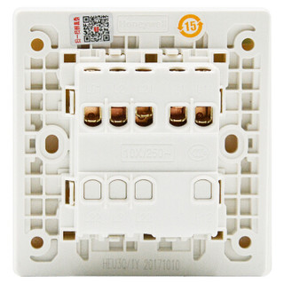 霍尼韦尔（honeywell）开关插座面板 三位单控三开单控开关 境尚系列 白色