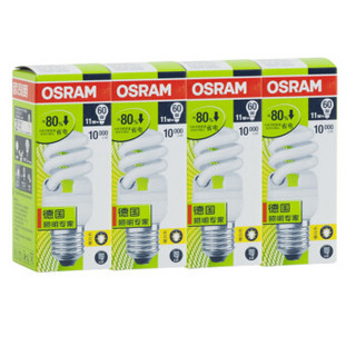 OSRAM 欧司朗 迷你螺旋节能灯 E27大口 6500K 11W*4只