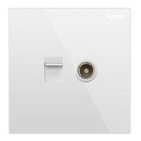 legrand 罗格朗 开关插座面板 仕典玉兰白无边框大面板电脑（超五类）电视插座