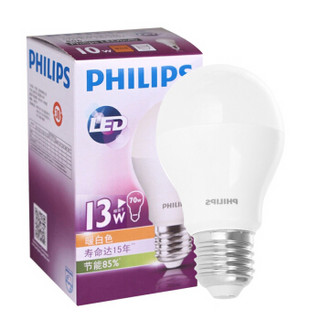 PHILIPS 飞利浦 LED球泡 E27大口 黄光 13W