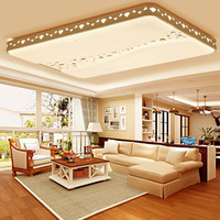 -lighting 雷士 NVC   Lighting照明 吸顶灯客厅灯简约时尚led灯具 时尚缕空水晶装饰 长方形三色可分控120W