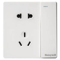 霍尼韦尔(honeywell)开关插座面板 10A一开五孔带开关插座 境尚系列 白色