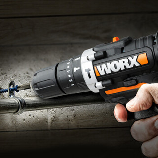 威克士(WORX)家用充电冲击钻工具箱WX129.2冲击电钻锂电手电钻电转手钻五金电动螺丝刀工具套装