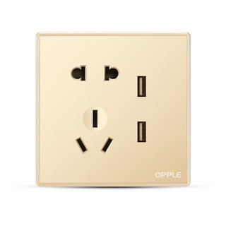 OPPLE 欧普照明 K05系列 12-DG-61028 USB五孔插座 金色