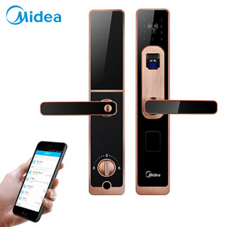 美的（Midea）指纹锁 家用智能门锁 APP远程控制 左右开通用型 右开门 LA014-M