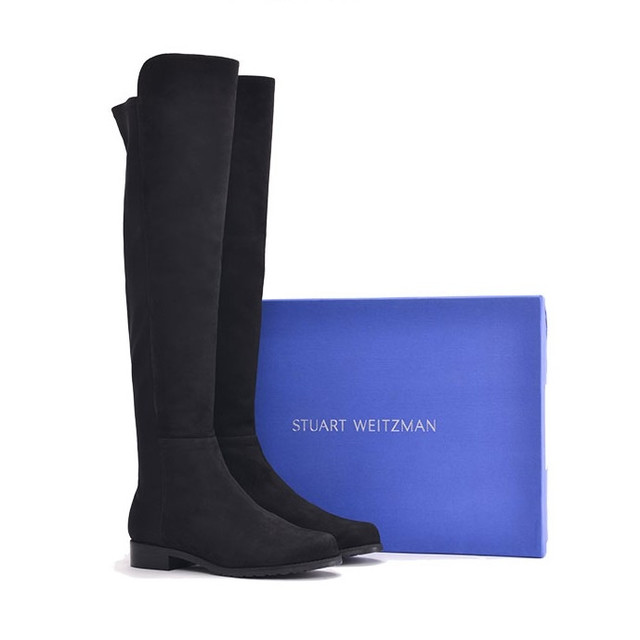 STUART WEITZMAN 5050 平跟磨砂过膝长靴  