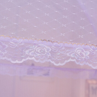 乐蜗家纺LOVO 罗莱生活出品 沁馨蒙古包蚊帐 紫色 120*200*150