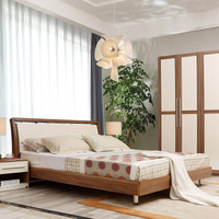 A家家具 床 框架床 现代简约卧室双人床 1.5米架子床 A002-150