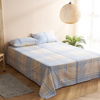 大朴（DAPU）床单家纺 精梳纯棉斜纹印花床单 大双人被单 单件 蓝色畅想 1.8米床 230*270cm