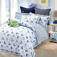 梦洁宝贝 儿童家纺 纯棉男孩卡通四件套 全棉床单被罩 疯狂假日 1.5米床 200*230cm