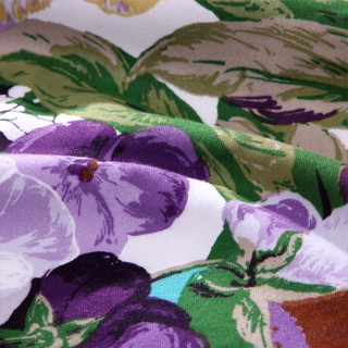 富安娜家纺 床上用品四件套双面磨毛加厚纯棉全棉床品套件 双人加大 天姿国色1米8/2米床(230*229cm)紫色