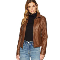 Kenneth Cole New York PU Zip Front 女士仿皮夹克