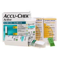 罗氏(ROCHE)血糖仪家用血糖试纸 活力型(100片装+100支采血针)(效期小于6个月)