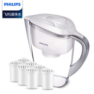 飞利浦（PHILIPS）WP2806 一壶七芯套装（含附件） 过滤净水器 家用滤水壶 净水壶 滤水杯