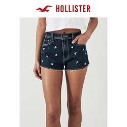 Hollister 204534 2018年夏季新品高腰弹力复古款牛仔短裤 女