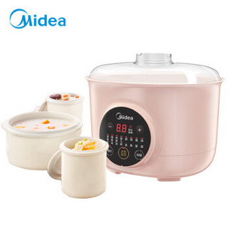 美的（Midea）电炖锅电炖盅BB煲辅食锅婴儿粥煲汤锅隔水炖燕窝炖盅白瓷多胆1.6L MD-DZ16Easy101