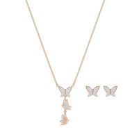 SWAROVSKI 施华洛世奇 5382365 女士时尚蝴蝶项链+耳钉耳饰 组合套装