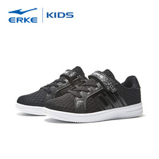 ERKE 鸿星尔克 63118201043 男童板鞋 (33、正黑/正白)