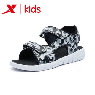 XTEP 特步 682215509713 中大童沙滩鞋 (35、黑色)