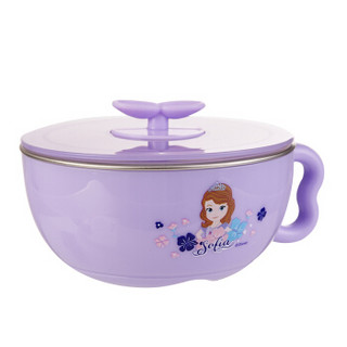 迪士尼（Disney）儿童餐具 婴儿辅食碗宝宝316不锈钢餐具沙拉碗 紫色公主